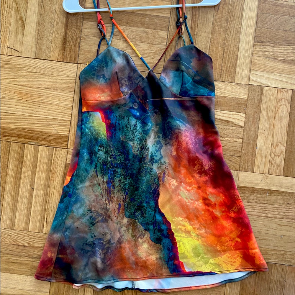 Urban Outfitters Abstract Satin Dress